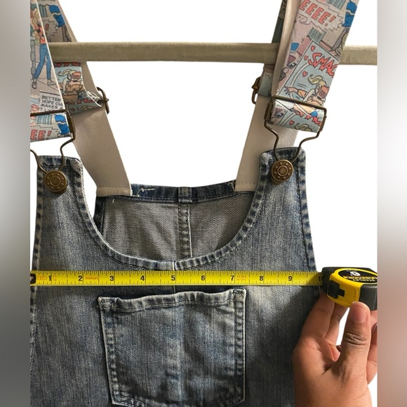Betty & Veronica Denim Overalls with short cut - Picture 10 of 10
